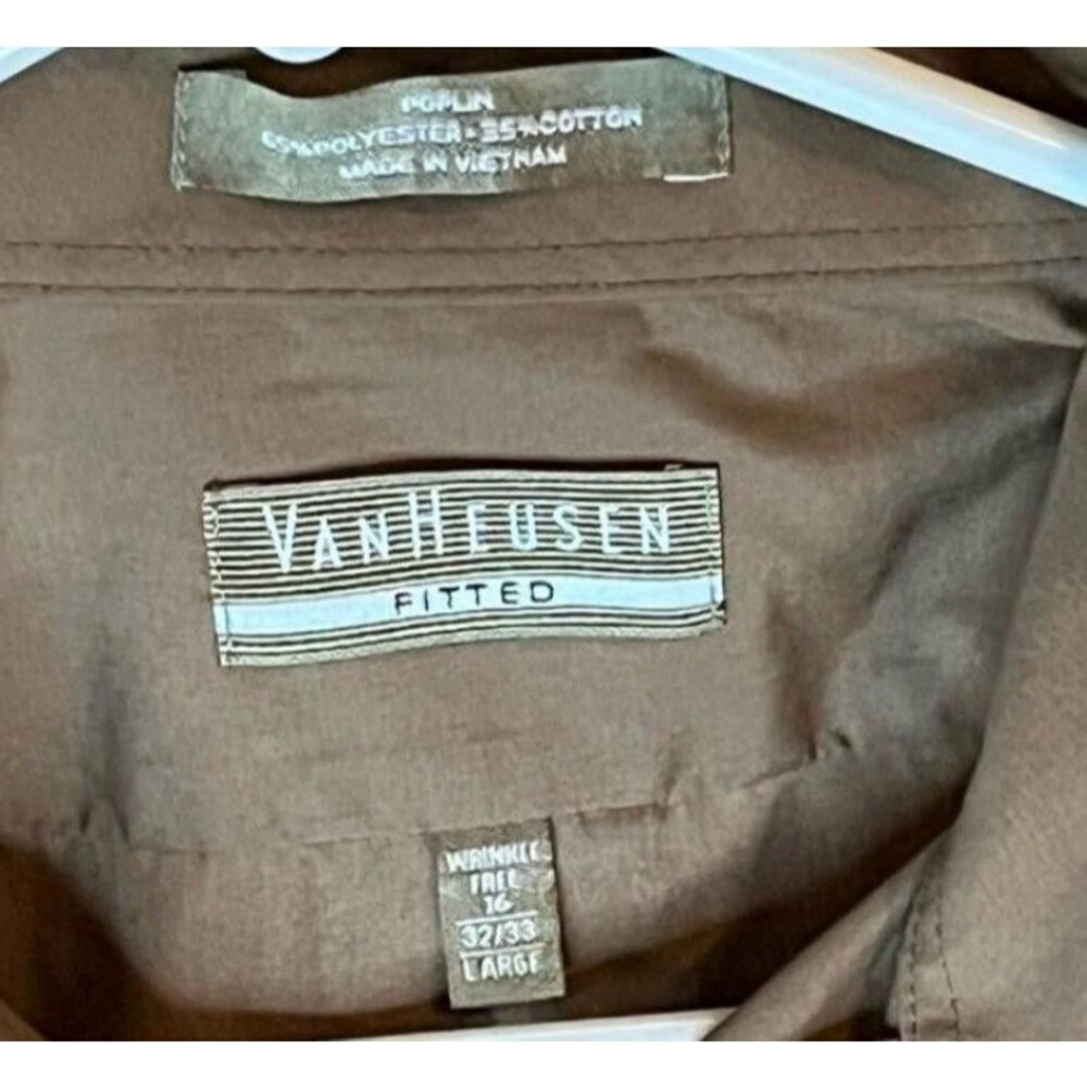 Van Heusen Lot 3 Men’s Dress Shirts Neck 16 16.5 Wrinkle Free Fitted Pincord - Picture 7 of 13